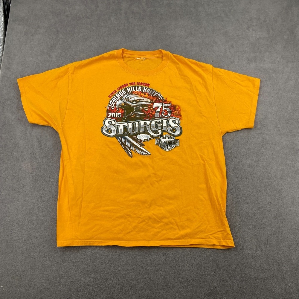 Y2K Harley-Davidson Sturgis Grunge Black Hills Rally T Shirt Sz XL Graphic